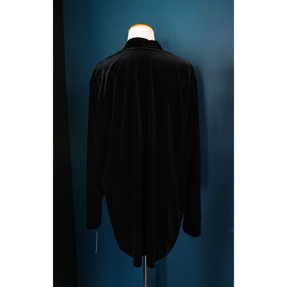 NWT Jones New York Velvet Long Cardigan Open Front Black Whimsigoth Witchy Large - Picture 4 of 10